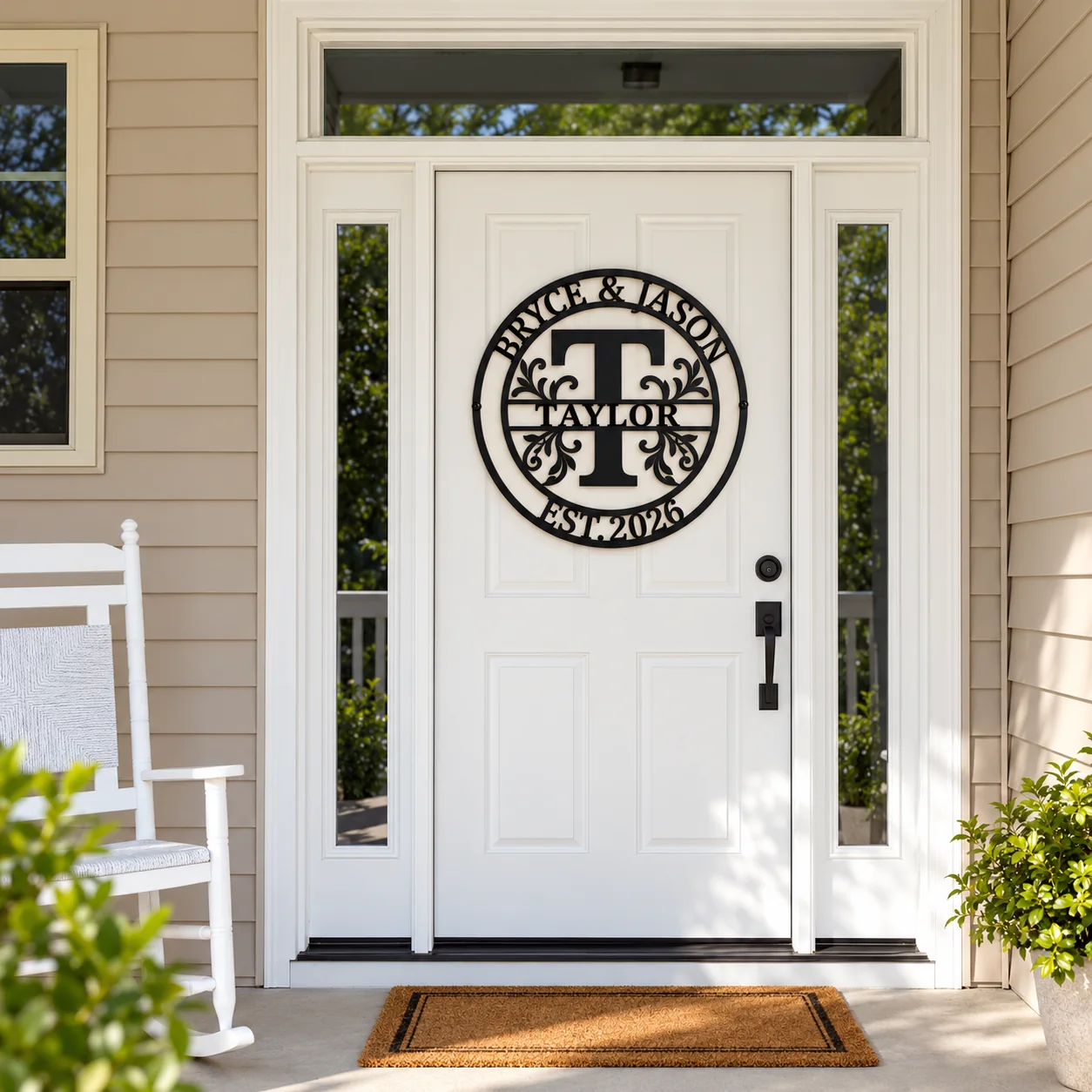 Heritage Family Monogram Metal Sign — mockup 4