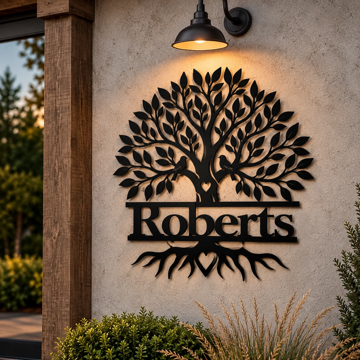 Family Tree Metal Name Sign — mockup 3